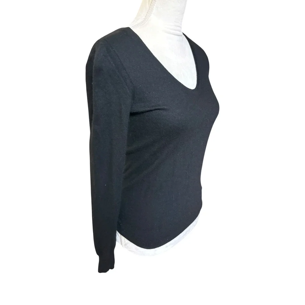 Porsche Design 100% Black Cashmere V Neck Long Sleeve Sweater Basic Capsule - S